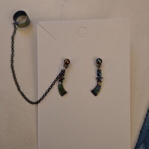 NEW Saturn + Shooting Star Cuff Earrings Set